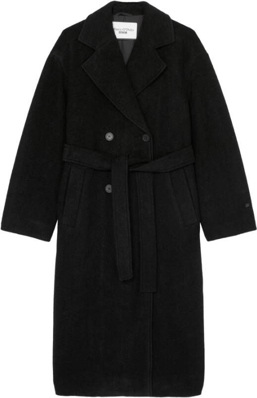 Marc O'Polo Dubbelrijige jas in oversized model Black Dames
