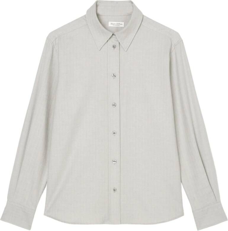 Marc O'Polo Flannel long sleeve blouse Grijs Dames