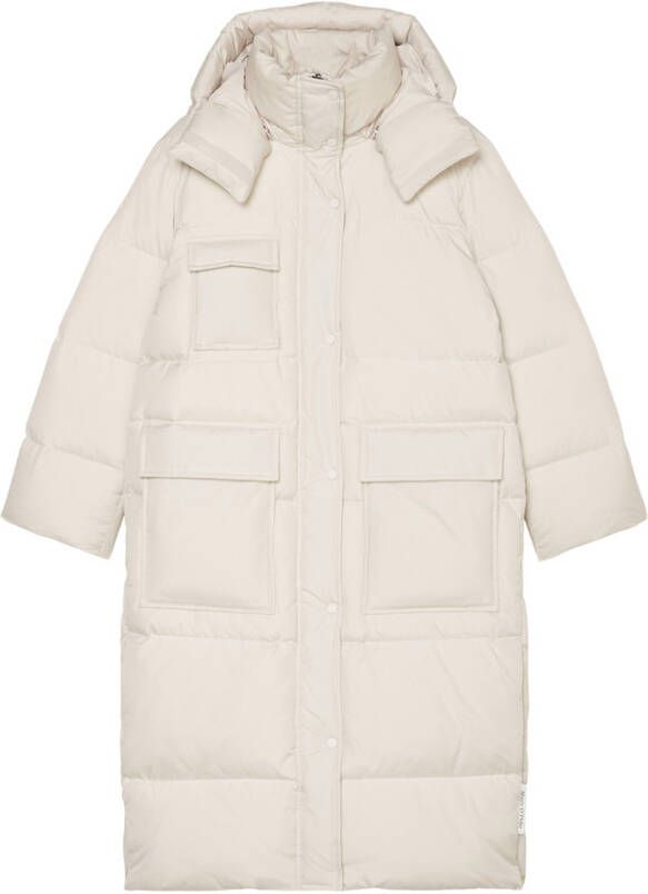 Marc O'Polo Long down puffer coat with a detachable hood Wit Dames