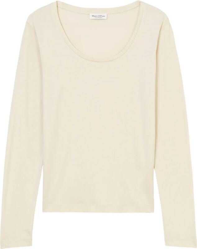 Marc O'Polo Long sleeve top with a round neckline regular fit Wit Dames