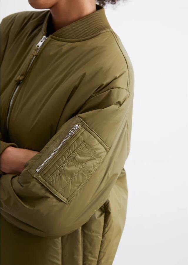 Marc O'Polo Aviator-stijl reguliere lange blouson Brown Dames