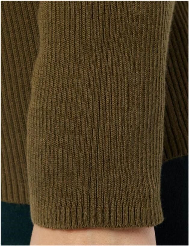 Marc O'Polo Geribbelde Longsleeve Trui Green Dames