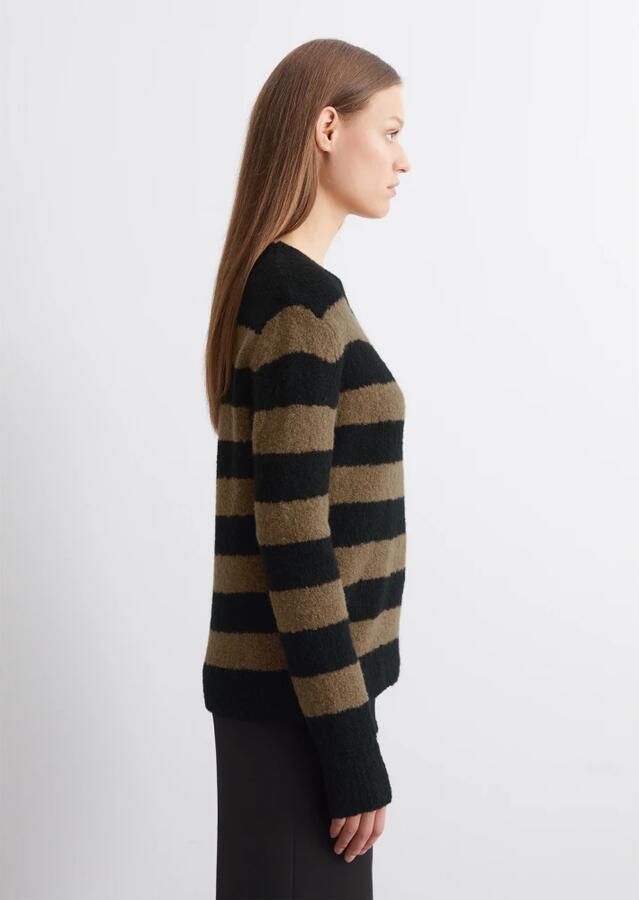 Marc O'Polo Regular fit gestreepte bouclé pullover van een mix van scheerwol en alpacawol - Foto 5