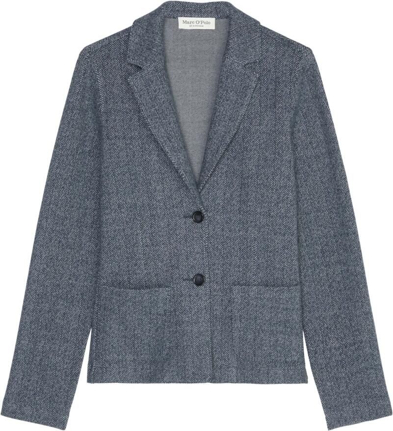 Marc O'Polo Jersey blazer met visgraatpatroon gevormd Blue Dames