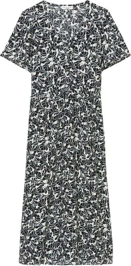 Marc O'Polo DENIM Midi-jurk met elastische taille van vloeiende viscose-crêpe - Foto 6