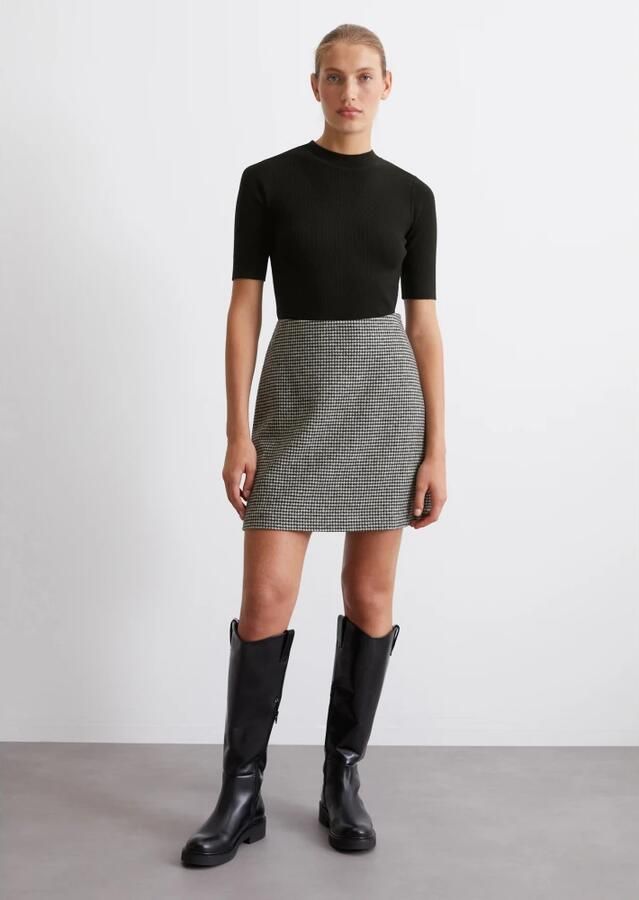 Marc O'Polo Minirok van wolmix met ritssluiting - Foto 3