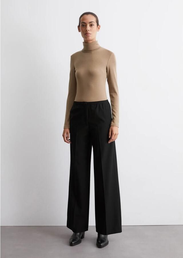 Marc O'Polo Straight fit stoffen broek van wolmix met stretch en elegante persplooi - Foto 3