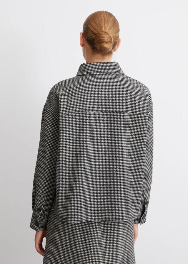 MARC O POLO Relaxed fit blazer met pied-de-poule-motief en vierkant model - Foto 3