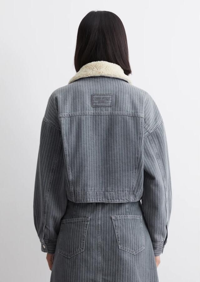 Marc O'Polo Oversized spijkerjasje met teddykraag Gray Dames - Foto 3