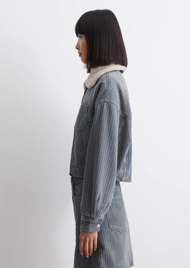 Marc O'Polo Oversized spijkerjasje met teddykraag Gray Dames - Foto 5