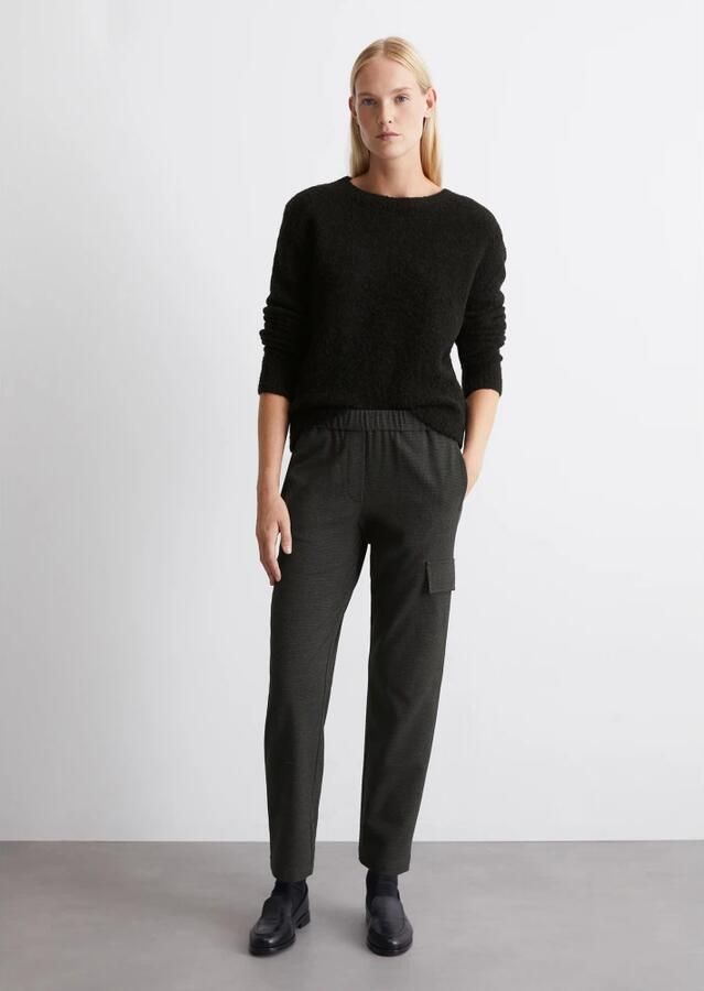 Marc O'Polo Relaxed fit joggingbroek in cargostijl van viscosemix met fijn pied-de-poule-motief - Foto 3