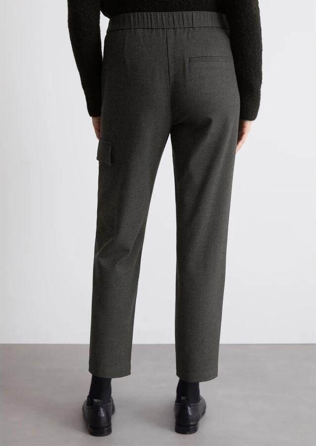 Marc O'Polo Relaxed fit joggingbroek in cargostijl van viscosemix met fijn pied-de-poule-motief - Foto 4