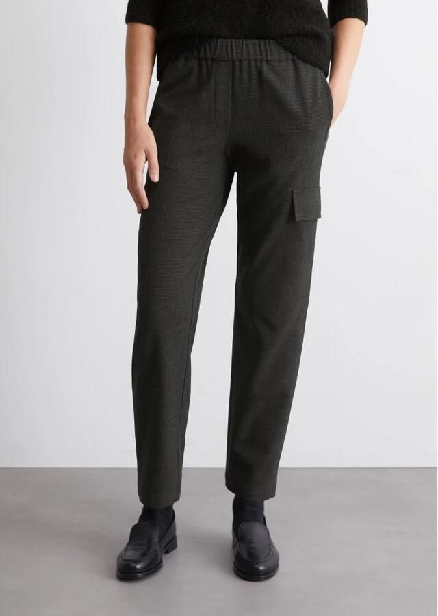 Marc O'Polo Relaxed fit joggingbroek in cargostijl van viscosemix met fijn pied-de-poule-motief