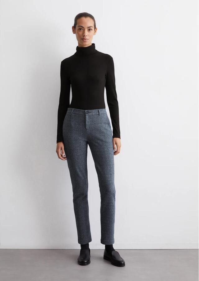 Marc O'Polo Regular fit stoffen broek van katoenmix met visgraatmotief - Foto 2