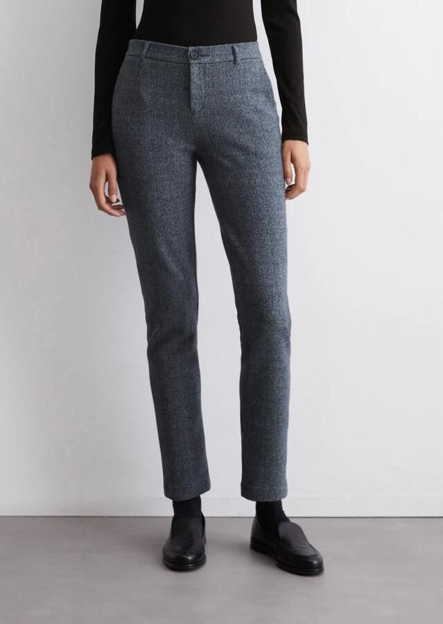 Marc O'Polo Regular fit stoffen broek van katoenmix met visgraatmotief - Foto 5