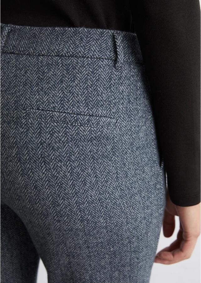 Marc O'Polo Regular fit stoffen broek van katoenmix met visgraatmotief