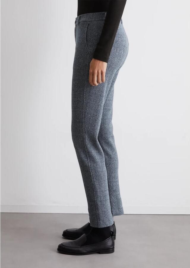 Marc O'Polo Regular fit stoffen broek van katoenmix met visgraatmotief - Foto 3