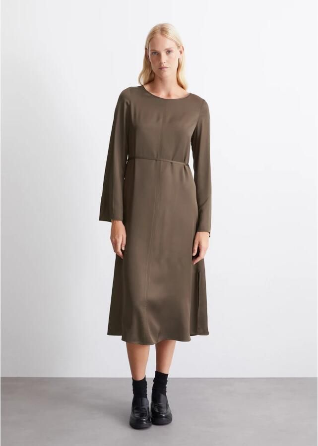 Marc O'Polo Shaped fit satijnen jurk van hoogwaardige viscose