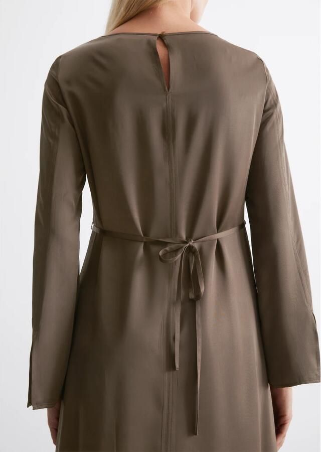 Marc O'Polo Shaped fit satijnen jurk van hoogwaardige viscose - Foto 2