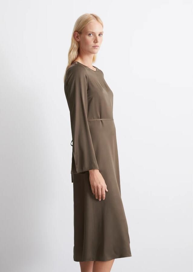 Marc O'Polo Shaped fit satijnen jurk van hoogwaardige viscose - Foto 5