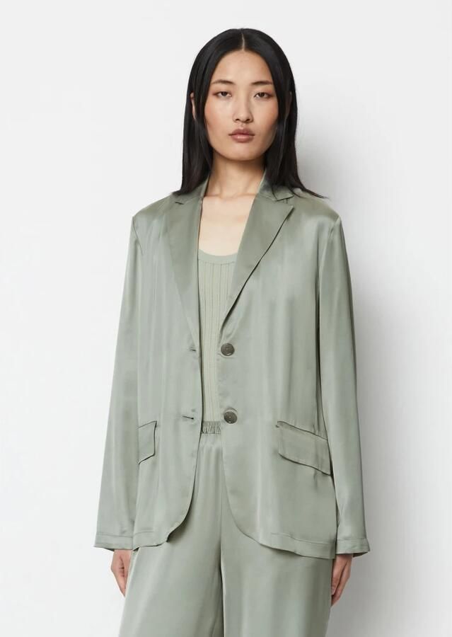 Marc O'Polo Satin blazer relaxed Green Dames - Foto 4
