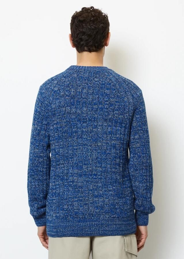 Marc O'Polo gemêleerde ribgebreide trui van biologisch katoen cool cobalt - Foto 5