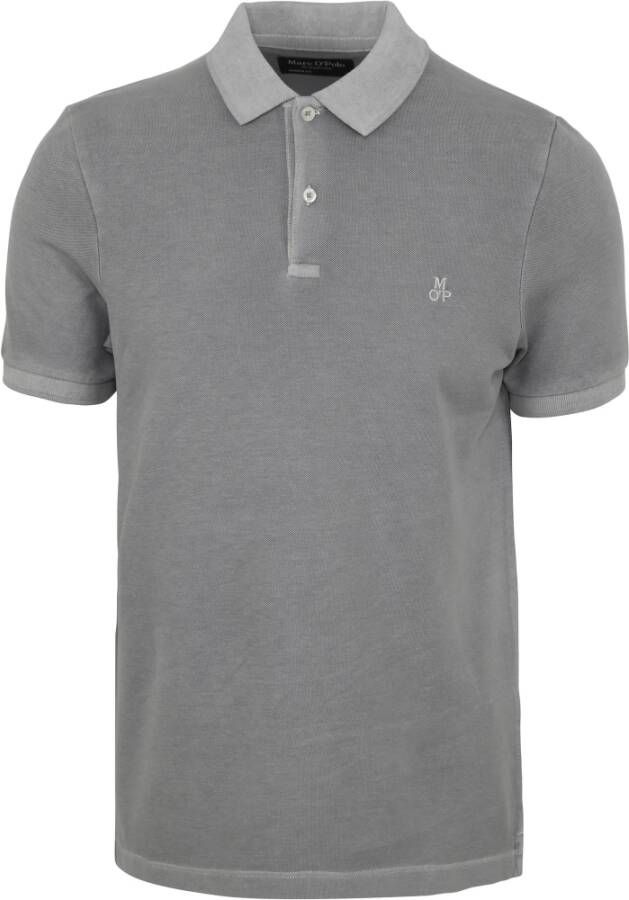 Marc O'Polo Short sleeve polo shirt in piqué fabric Grijs Heren