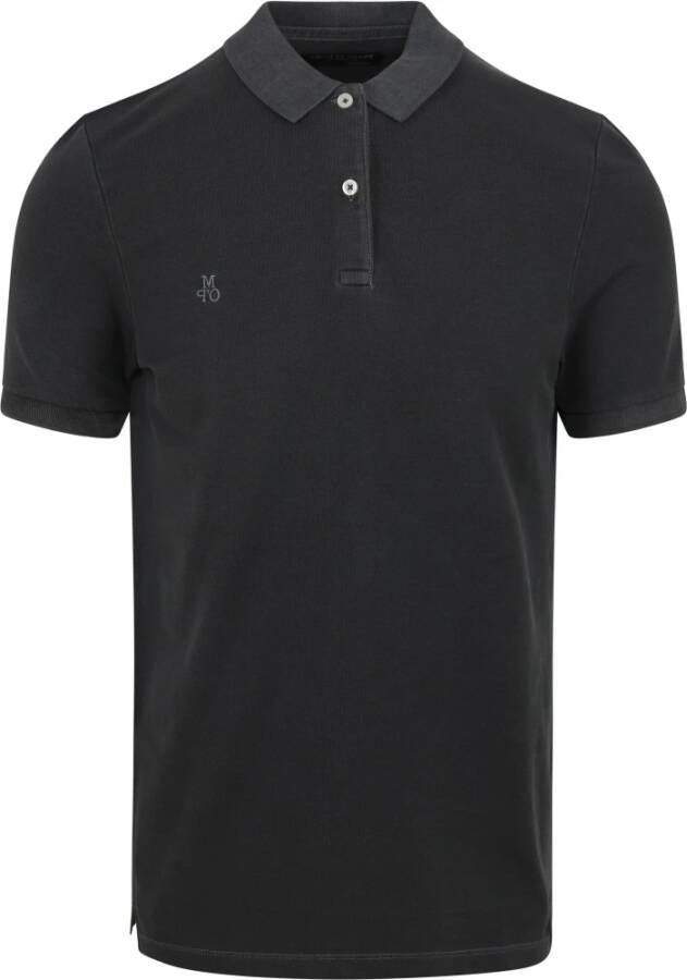 Marc O'Polo Short sleeve polo shirt in piqué fabric Grijs Heren