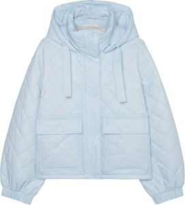 Marc O'Polo Quilted bomber jacket with a detachable hood in a relaxed fit Blauw Dames