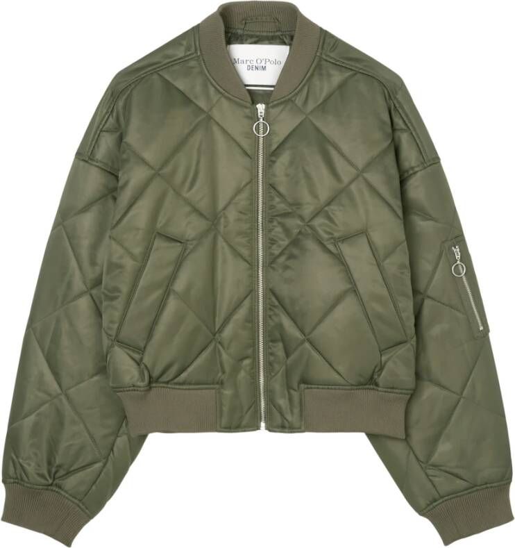 Marc O'Polo Quilted cropped bomber jacket Groen Dames