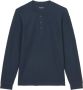 Marc O'Polo Relaxed long-sleeved Serafino top Blauw Heren - Thumbnail 1