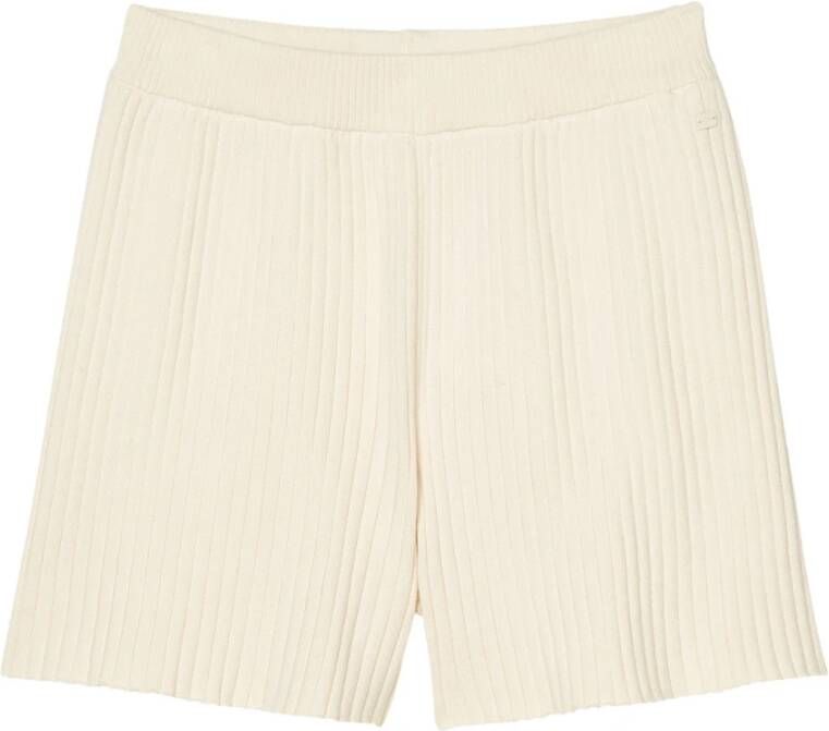 Marc O'Polo Ribbed knitted shorts loose fit Wit Dames