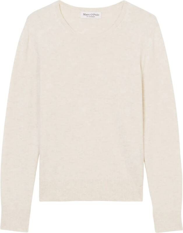 Marc O'Polo Round neck fine knit jumper Wit Dames