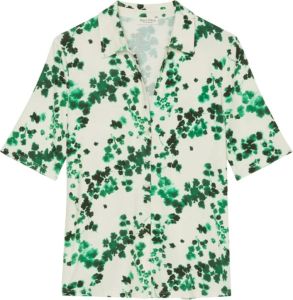 Marc O'Polo blouse met all over print groen wit