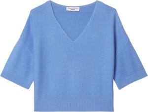 Marc O'Polo Short-sleeved jumper with a V-neckline Blauw Dames