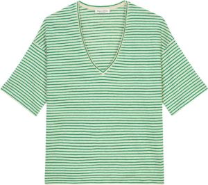 Marc O'Polo gestreept linnen T-shirt groen wit