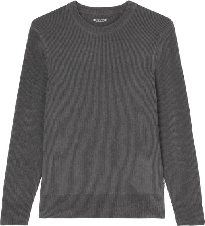 Marc O'Polo Gebreide pullover met labeldetail model 'O-Neck Rib Knit Seasonal'