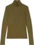 Marc O'Polo Geribbelde Longsleeve Trui Green Dames - Thumbnail 1