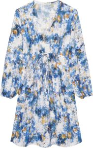Marc O'Polo V-neck mini dress with an all-over print Blauw Dames