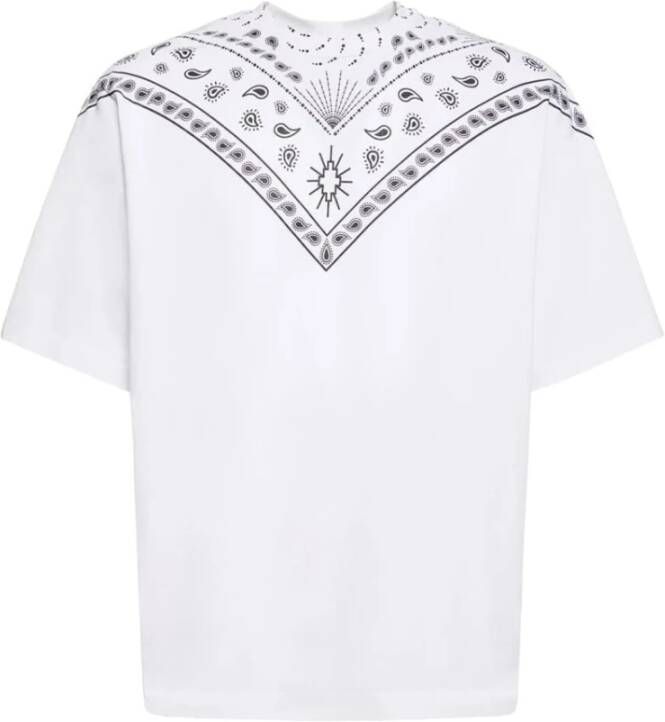 Marcelo Burlon Bandana Oversized T-shirt Wit Zwart White Heren