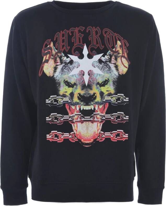 Marcelo Burlon Gedrukte Sweartshirt met Voor Detail Black Heren