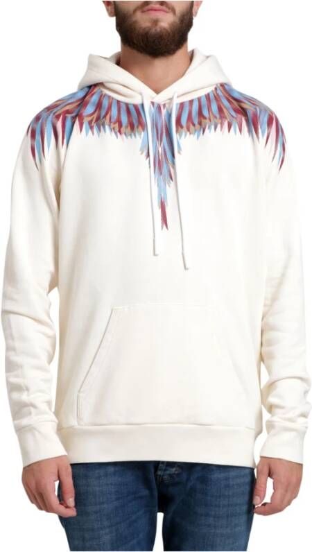 Marcelo Burlon Beige Sweater met Vleugelprint Beige Heren