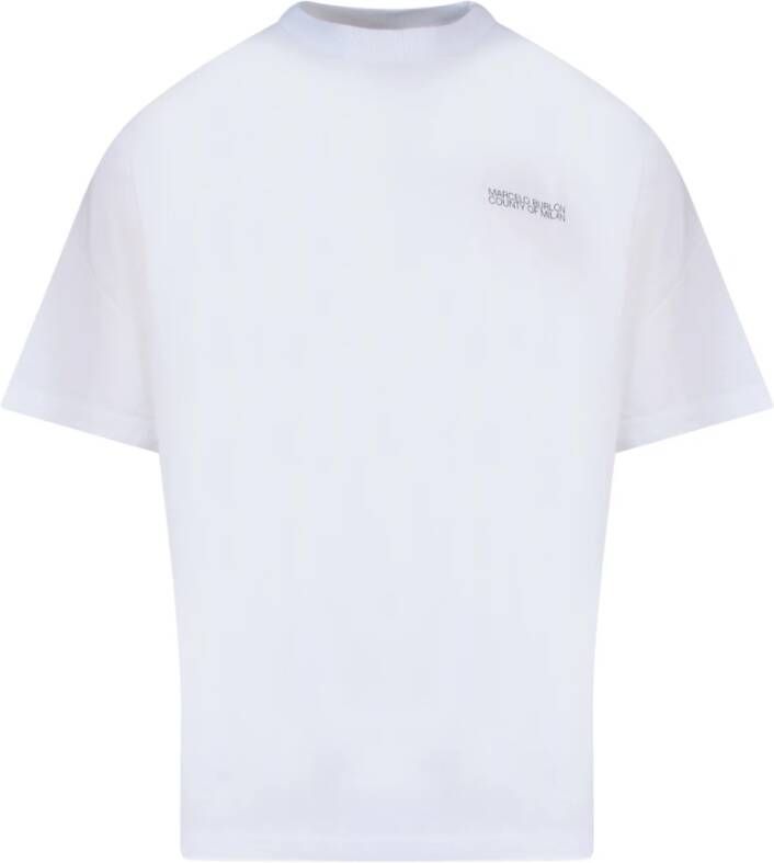 Marcelo Burlon Biologisch katoenen T-shirt met frontaal logo print White Heren