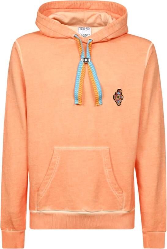 Marcelo Burlon Sunset Cross Trekkoord Hoodie Orange Heren