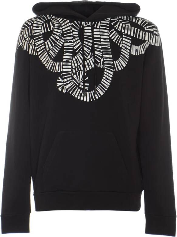 Marcelo Burlon Gedrukte Hoodie met Slangen Vleugel Print Black Heren