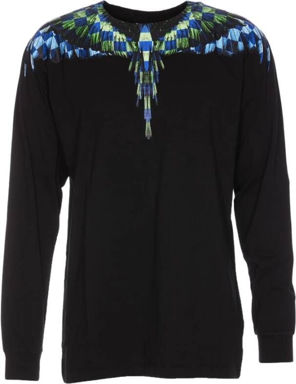 Marcelo Burlon Chess Wings Longsleeve T-shirt Zwart Heren