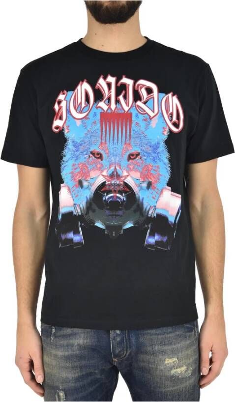 Marcelo Burlon Gekleurde Bedrukte T-Shirt voor Heren Zwart Heren