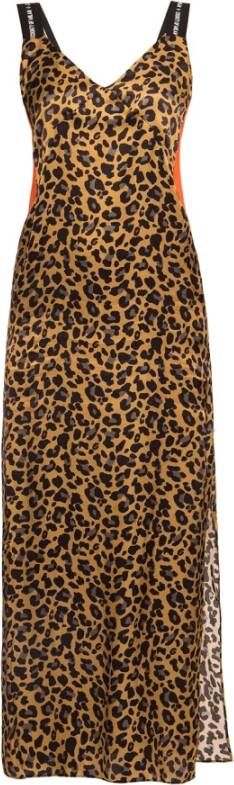 Marcelo Burlon Geplooide slipjurk Bruin Dames