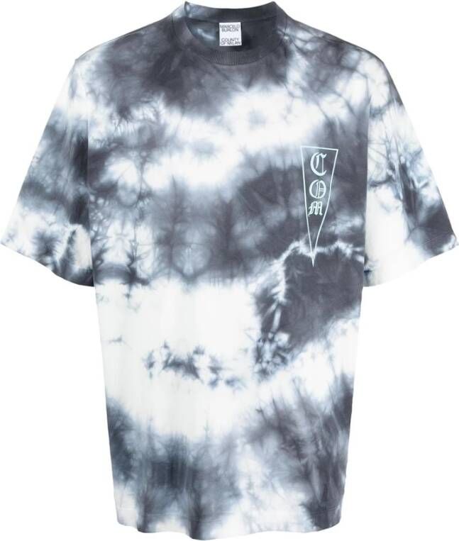 Marcelo Burlon Grijze Tie-Dye Print Tee voor Casual Gelegenheden Grijs Heren