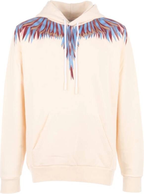 Marcelo Burlon Heren Katoenen Sweatshirt met Tricolor Logo Print Beige Heren